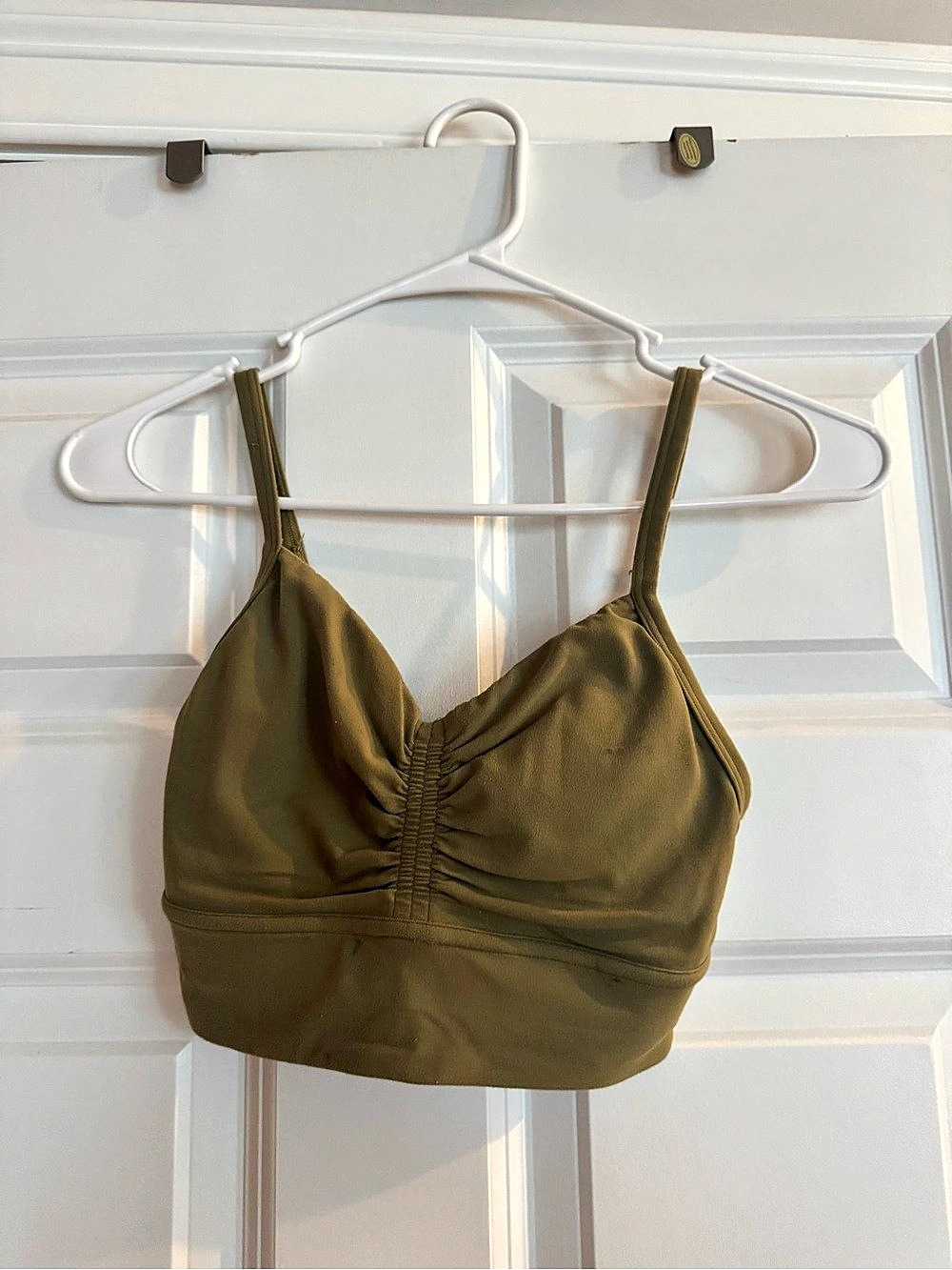lululemon Align Tank Top Olive Ruched Crop Top